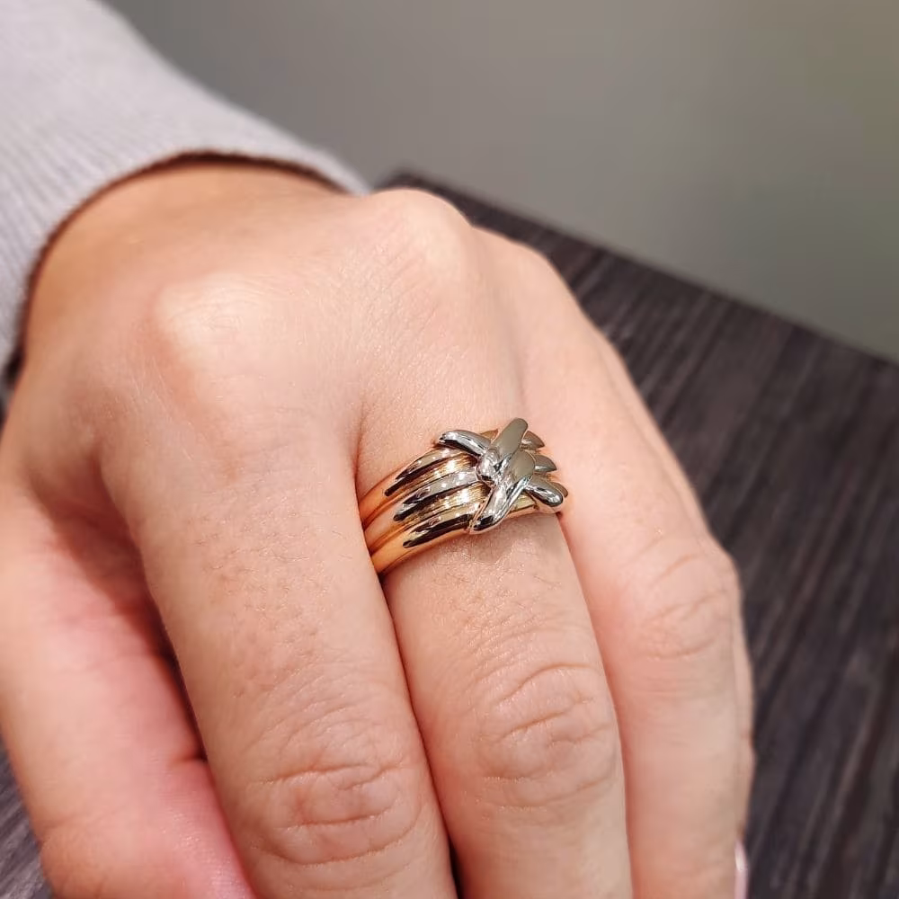 Bague 3 Ors Motif Noeud – Image 3