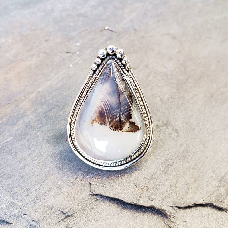 Bague opale dendritique BOHÈME – Image 2