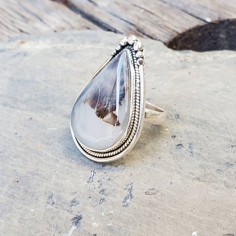 Bague opale dendritique BOHÈME – Image 3