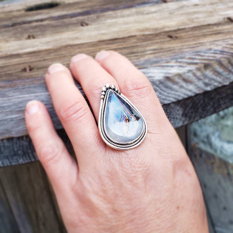 Bague opale dendritique BOHÈME – Image 4