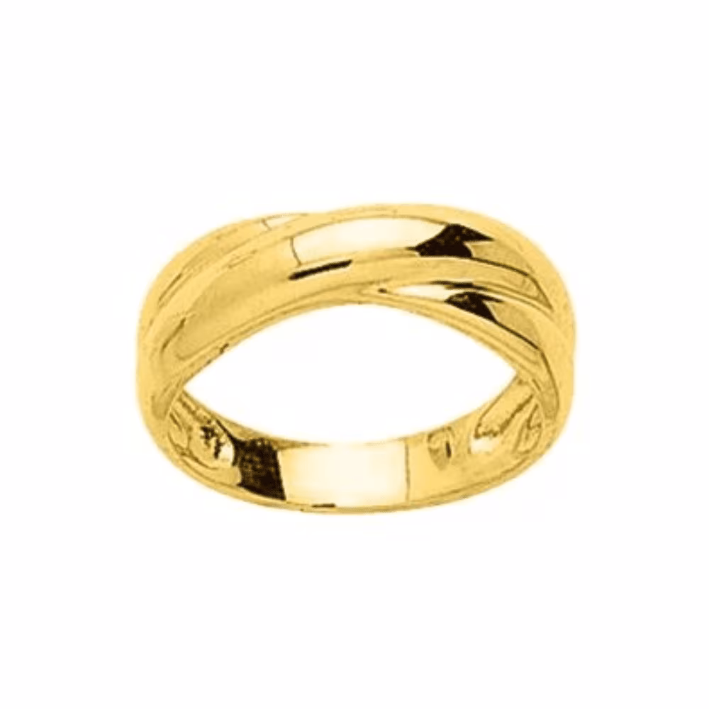 Bague en or jaune croisée et bombée