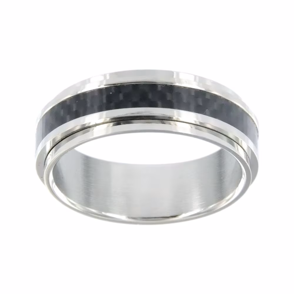 Bague Phebus Acier Carbone Noir Laon