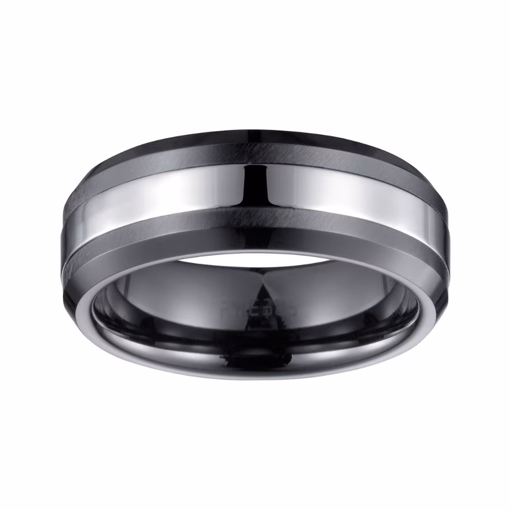 Bague Phebus Robin Céramique Noire & Acier – Image 2