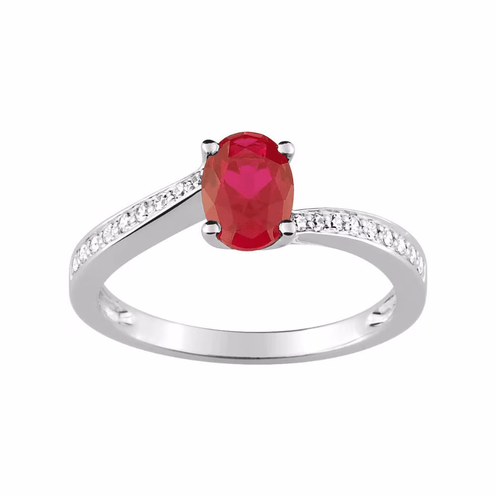 Bague Rubis et Diamants Léonie Or Blanc