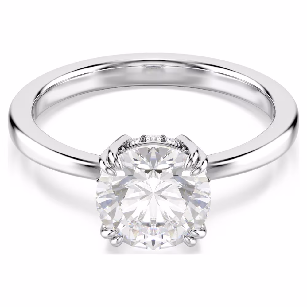 Solitaire Swarovski Cocktail Stilla, rhodié, blanc