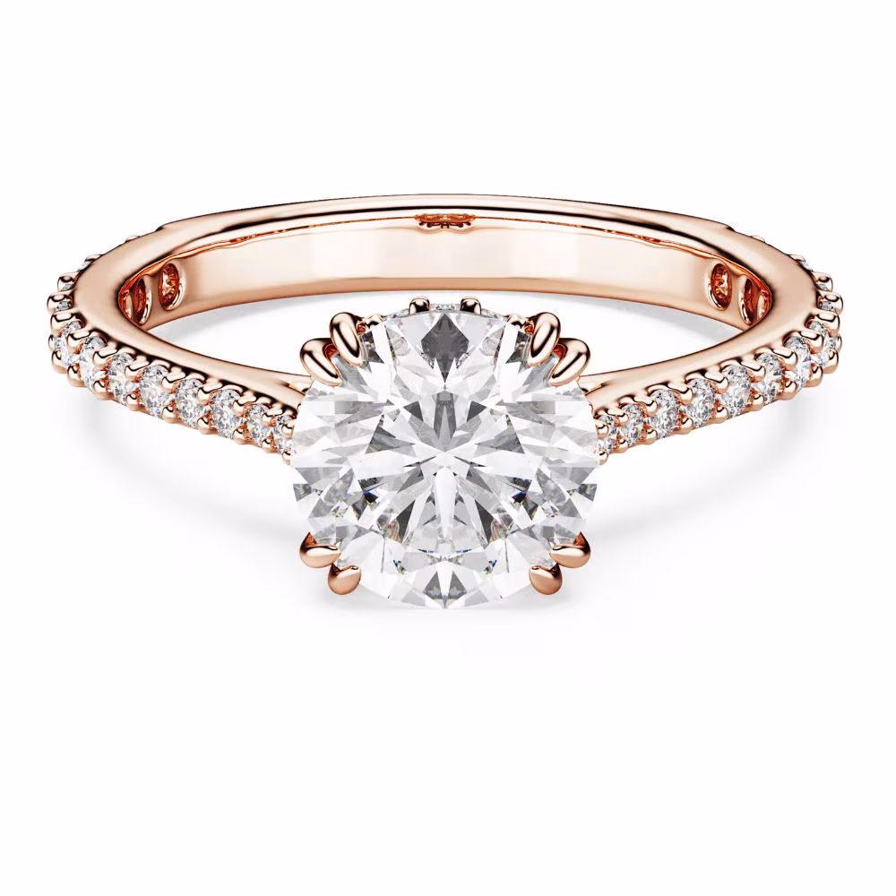 Bague Swarovski Cocktail Stilla, rose, blanche, pavée