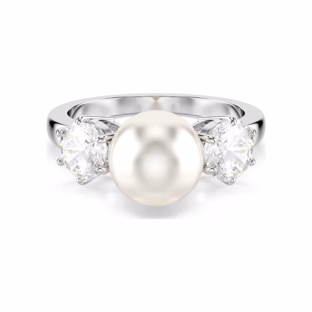 Bague Cocktail Swarovski Matrix Perle de Cristal