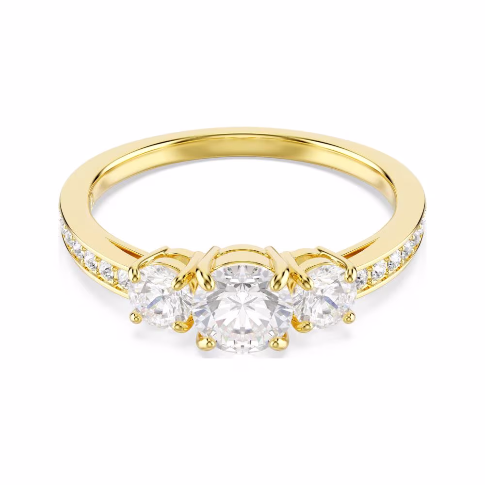 Solitaire Swarovski Stilla Attract, dorée, blancs