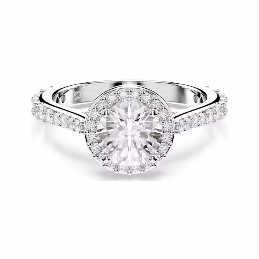 Bague Swarovski Una Angelic, rhodiée, blanc