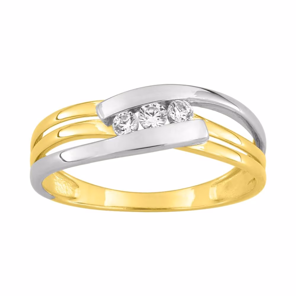 Bague Croisée Trilogy Contemporaine Or 9Kt