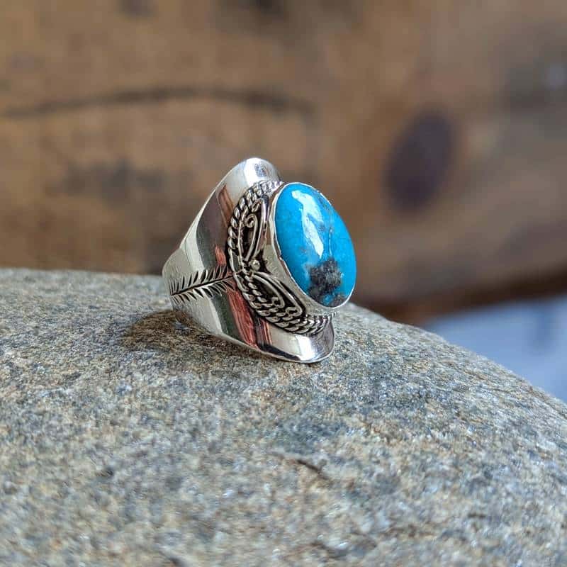 Bague turquoise véritable LHASSA – Image 2