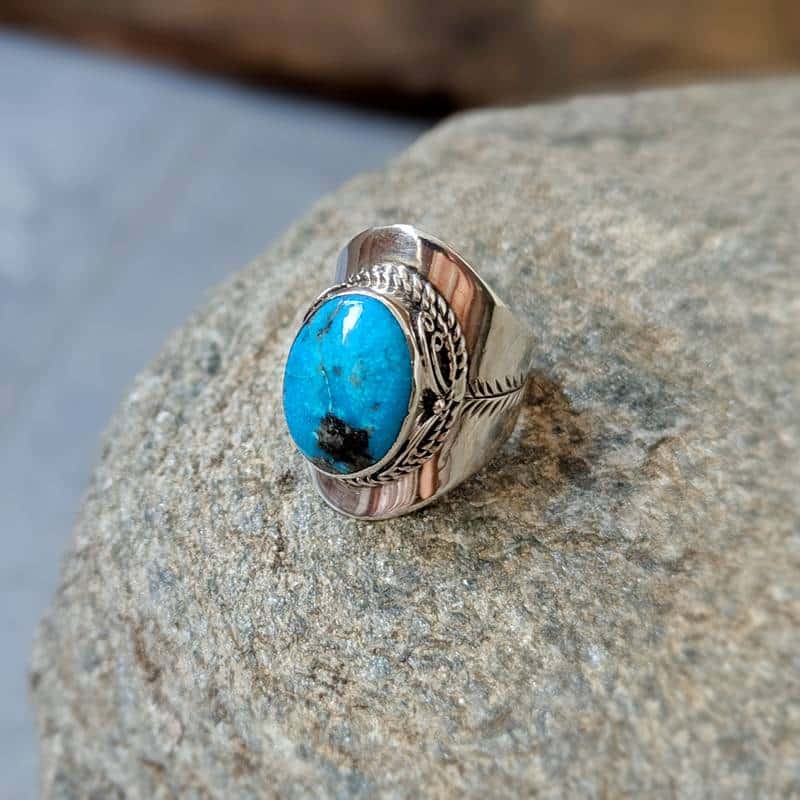 Bague turquoise véritable LHASSA – Image 3