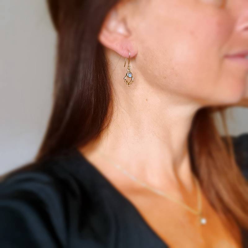 Boucles d’oreilles BOHÈME pierre de lune – Image 3