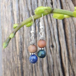 Boucles d&rsquo;oreilles en lapis lazuli