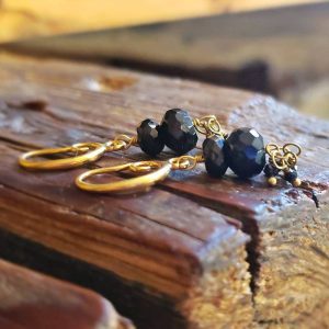 Boucles d&rsquo;oreilles en onyx UDAÏPUR