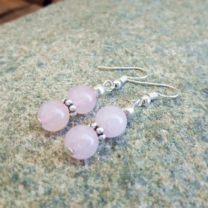 Boucles d’oreilles en quartz rose