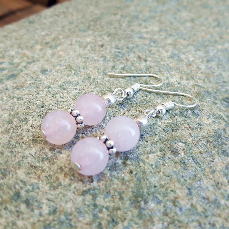 Boucles d’oreilles en quartz rose – Image 2