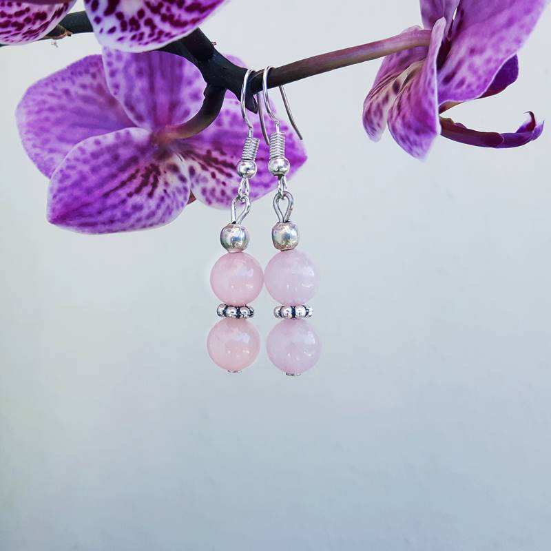 Boucles d’oreilles en quartz rose – Image 3