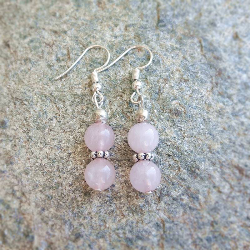 Boucles d’oreilles en quartz rose – Image 4