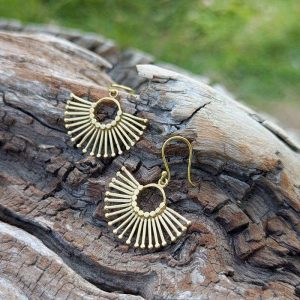 Boucles d’oreilles éventails or