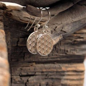 Boucles d’oreilles fleur de vie argent