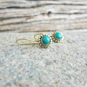 Boucles d&rsquo;oreilles FLOWER turquoise