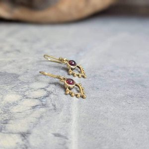 Boucles d&rsquo;oreilles grenat BOHÈME