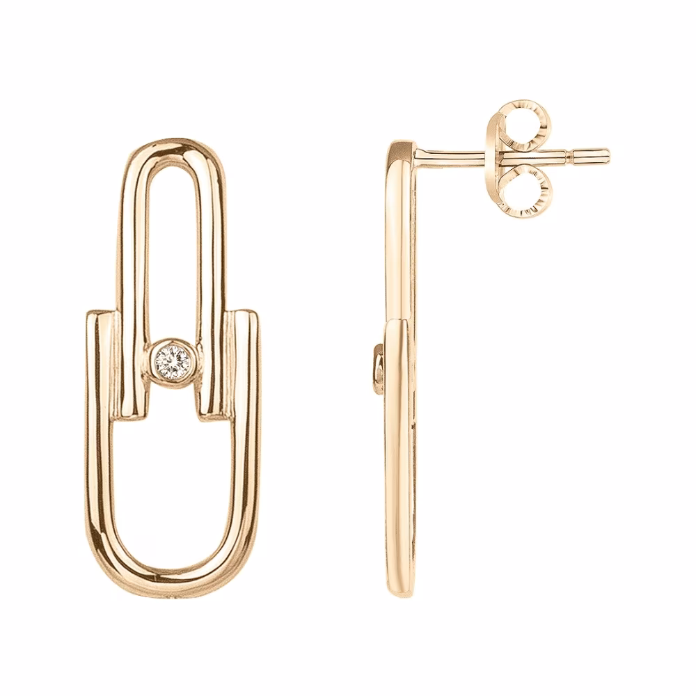 Boucles d&rsquo;Oreilles Evidence La Garçonne Diamant, plaqué or