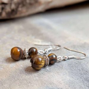 Boucles d’oreilles oeil de tigre KATMANDOU