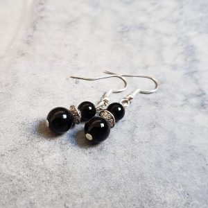 Boucles d’oreilles onyx noir YIN YANG