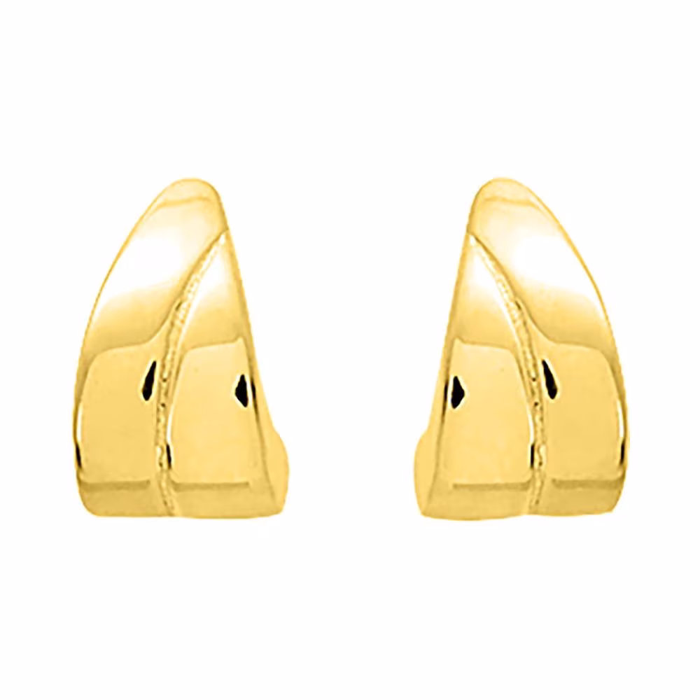 Boucles d’oreilles or jaune triangle éléctroformées