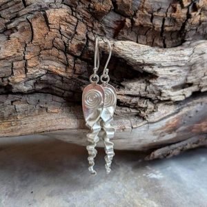 Boucles d’oreilles pendantes longues argent massif KAREN