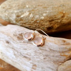 Boucles d&rsquo;oreilles quartz rose gouttes