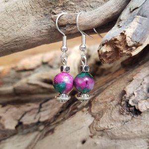 Boucles d&rsquo;oreilles rubis zoïsite PETIT TEMPLE
