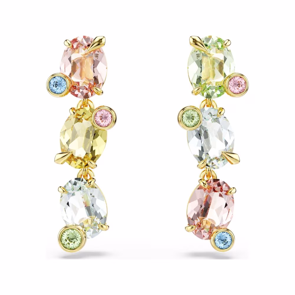 Pendants Swarovski Gema asymétriques, dorés, multicolore