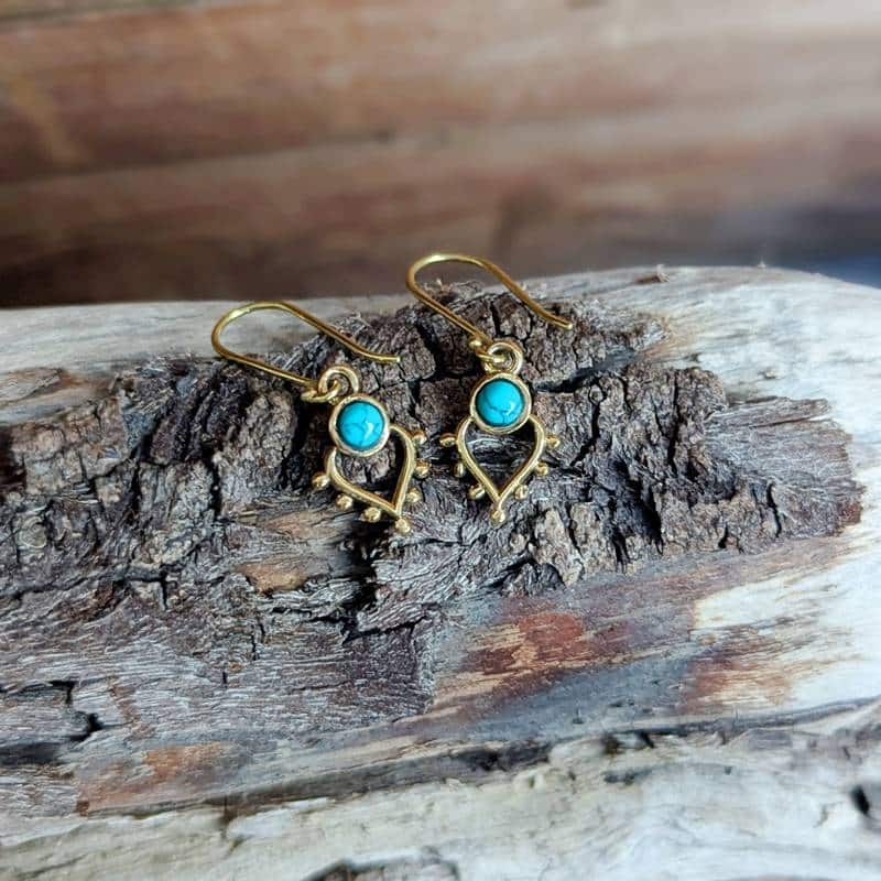 Boucles d’oreilles turquoise BOHÈME – Image 2