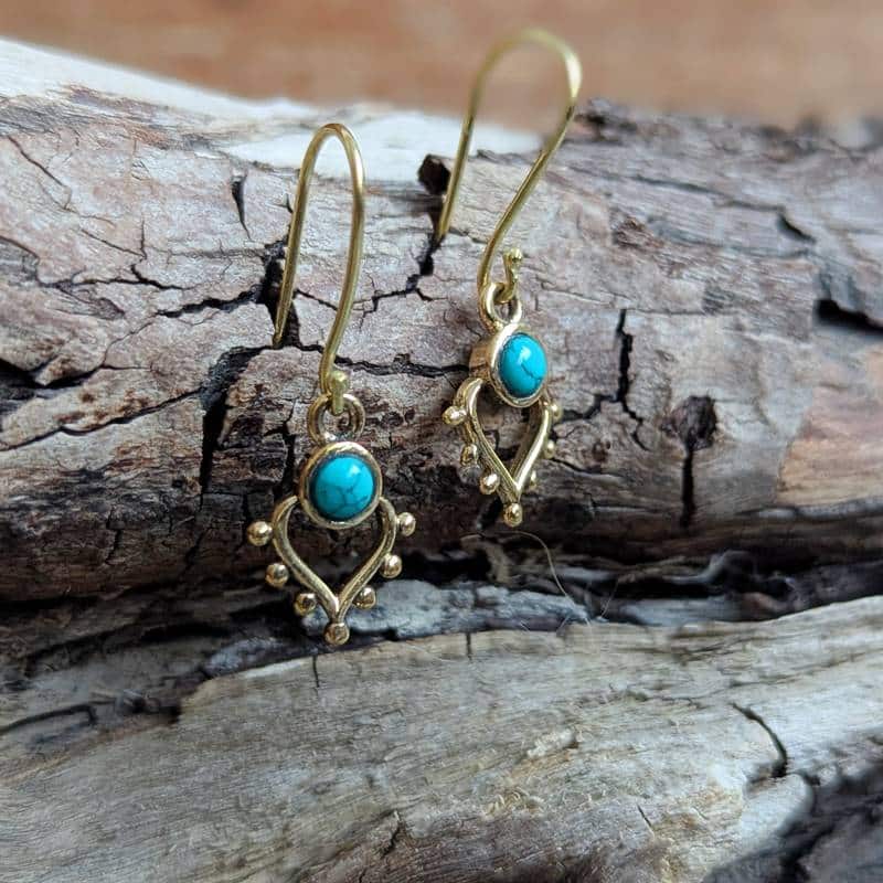 Boucles d’oreilles turquoise BOHÈME – Image 4