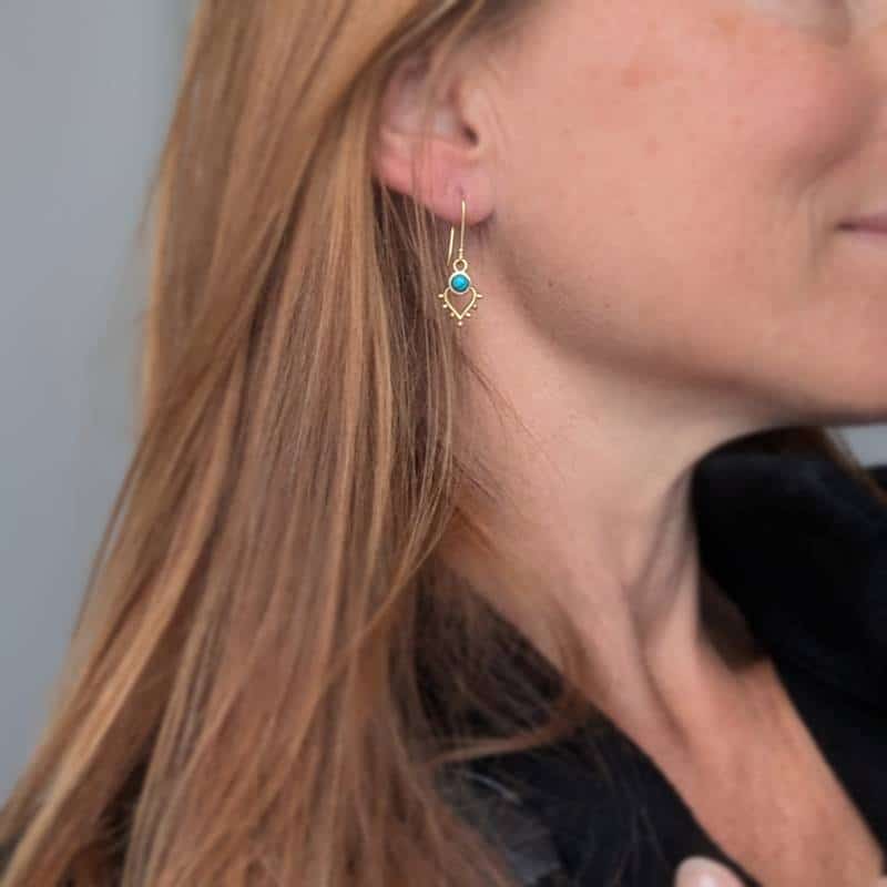 Boucles d’oreilles turquoise BOHÈME – Image 3
