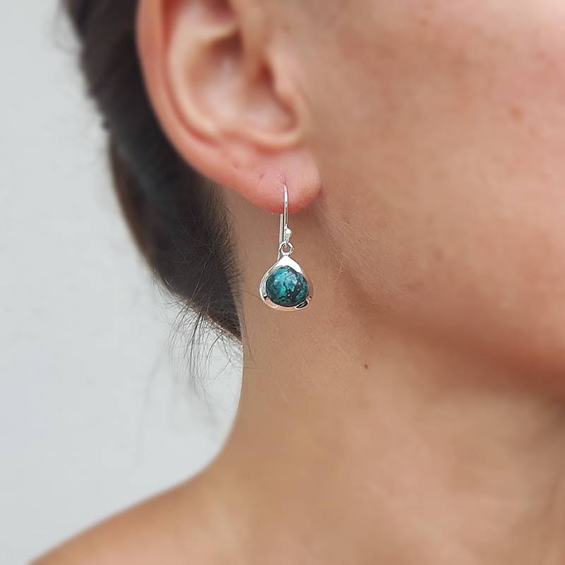 Boucles d’oreilles turquoise gouttes – Image 3