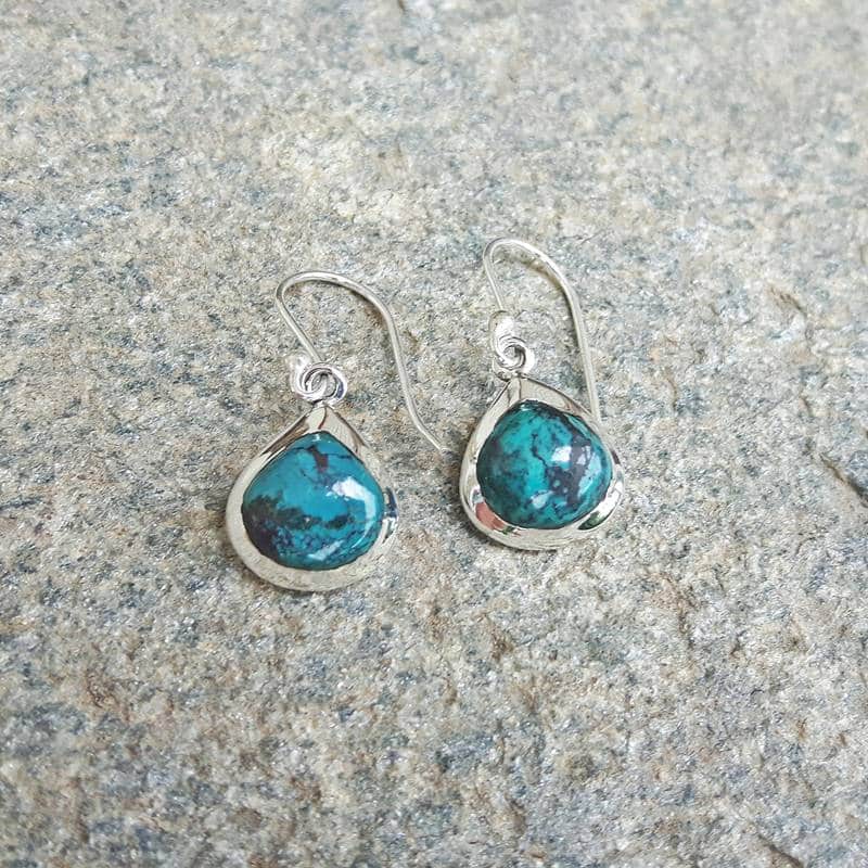 Boucles d’oreilles turquoise gouttes – Image 2