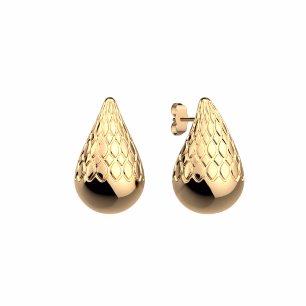 Boucles d&rsquo;oreilles Les Georgettes Embrun, forme goutte dorée