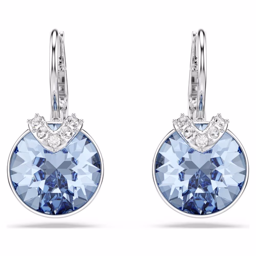 Pendants d’oreilles Swarovski Bella V, rhodiés, bleues