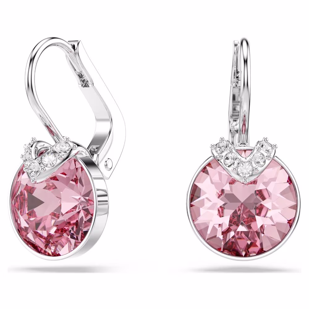 Pendants d’oreilles Swarovski Bella V, rhodiés, rose – Image 4