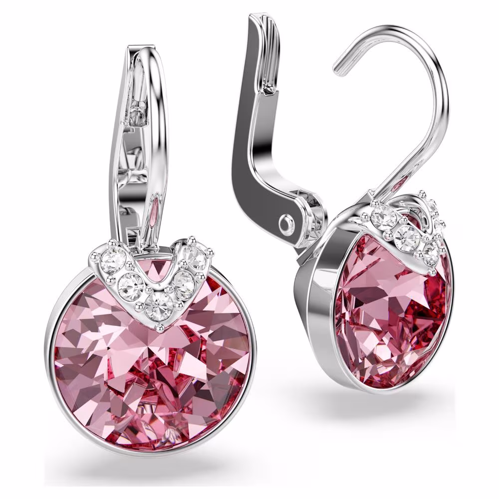 Pendants d’oreilles Swarovski Bella V, rhodiés, rose – Image 5