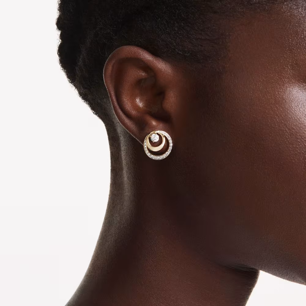 Clous d’oreilles Swarovski Hyperbola, dorés, blancs – Image 6