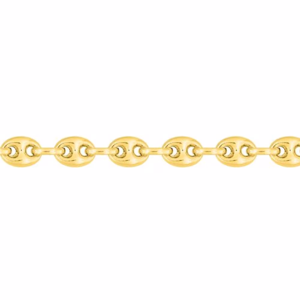 Bracelet Grain De Café Creux 5mm Or Jaune