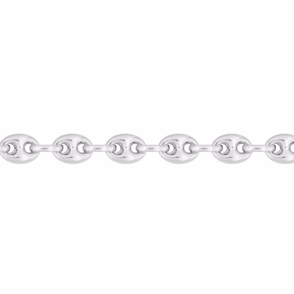 Bracelet Grain De Café Creux 5mm Or Blanc