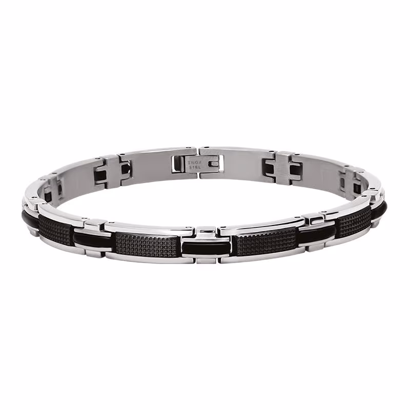 Bracelet Rochet Magnum, acier et silicone noir