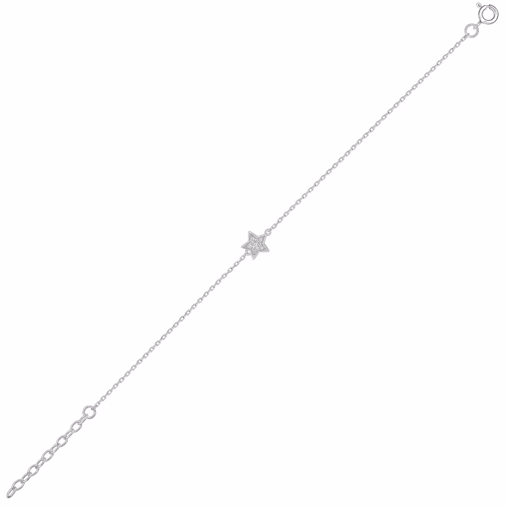 Bracelet Argent et Motif Etoiles Oxydes