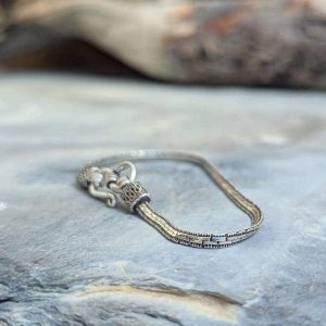 Bracelet argent maille serpent plat indien